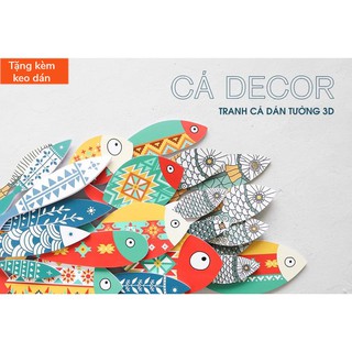 Set 9 Cá Decor Cao Cấp Tặng Kèm Keo Dính Tường - Dercor Đẹp