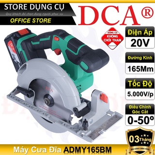 20v máy cưa đĩa tròn 165mm dùng pin dca admy165bm, body máy cưa đĩa dca admy165z | động cơ không chổi than
