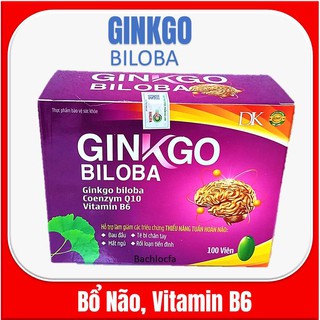 Viên Uống Bổ Não Ginkgo Biloba Giúp Bổ Não, Sáng Mắt, Khỏe Tim- hộp 100 viên- GGTim HLF