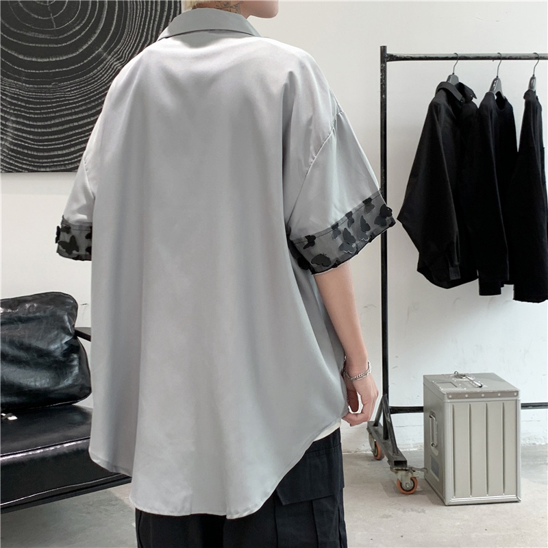 Áo sơ mi nam tay ngắn thắt nơ bướm phong cách thời trang Hàn Quốc