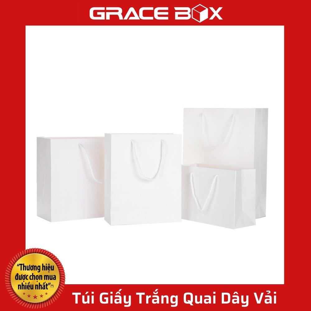 {Giá Sỉ} Túi Giấy Trắng - Quai Dây Vải Chắc Chắn - Nhiều Size - Siêu Thị Bao Bì Grace Box