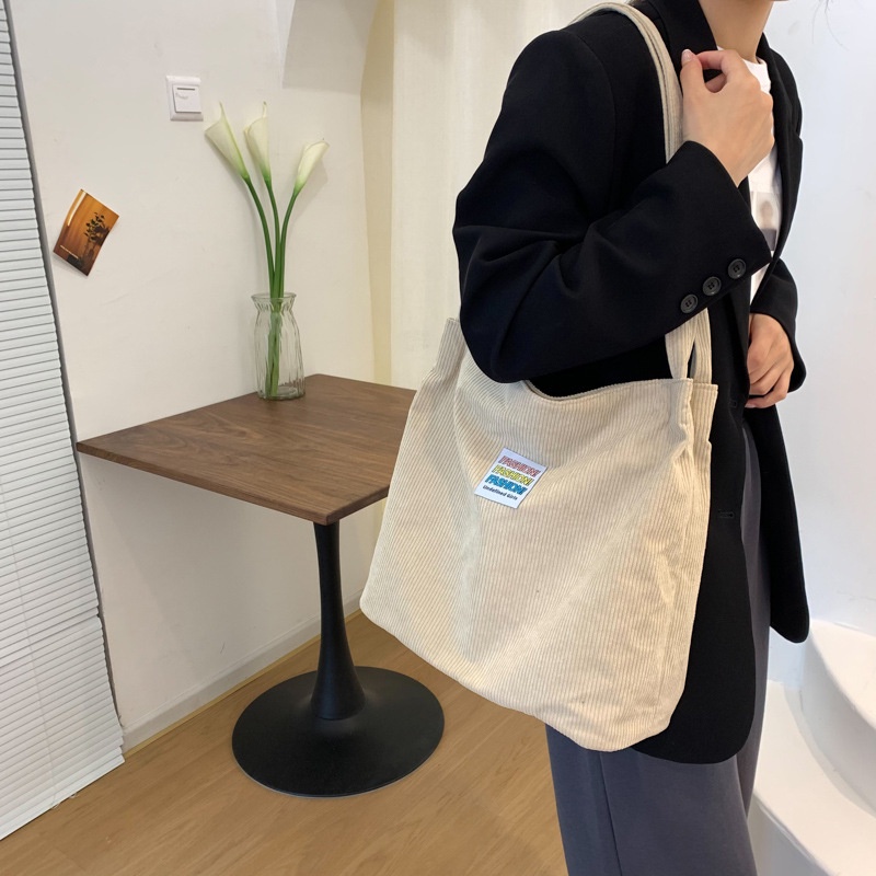 Túi Đeo Vai Vải Canvas Cỡ Lớn Thiết Kế Mới Cho Học Sinh