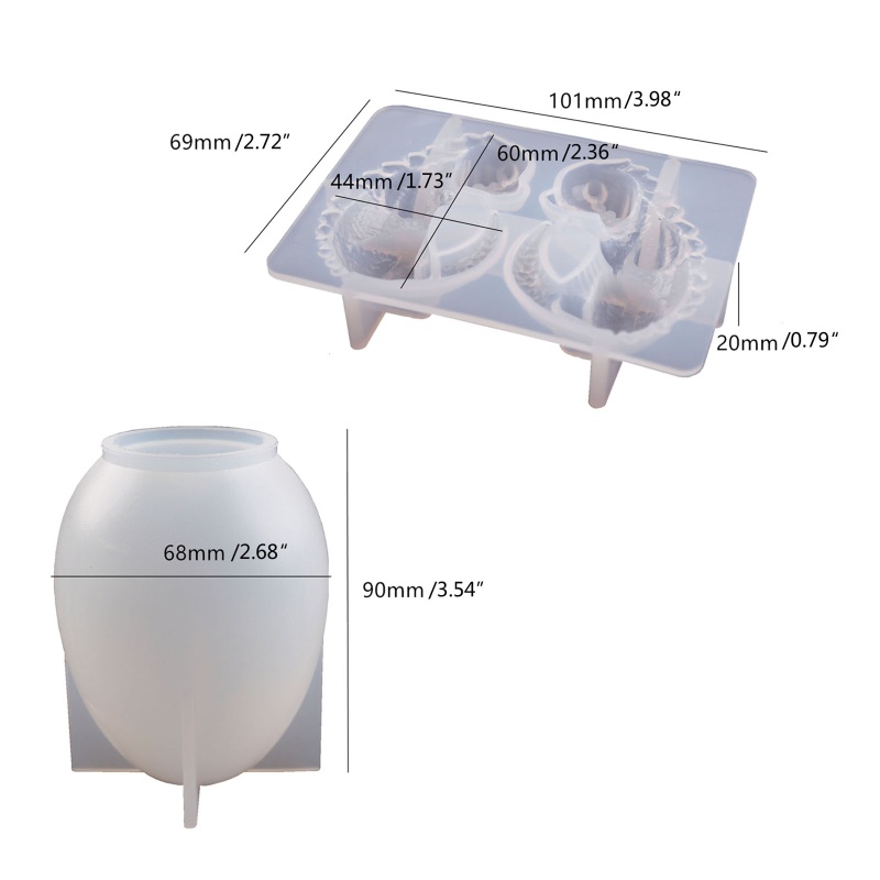 Khuôn silicone tạo hình quả trứng có đèn LED và đế trưng bày đồ thủ công DIY