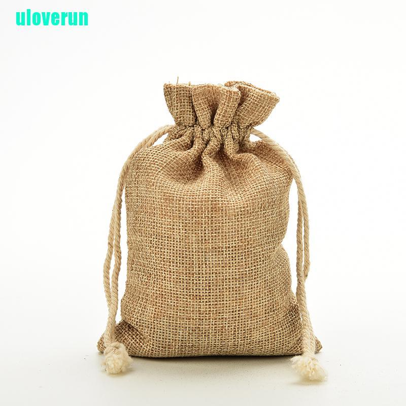 Túi Dây Rút Mini Bằng Vải Bố Mộc Mạc Dành Cho Tiệc Cưới