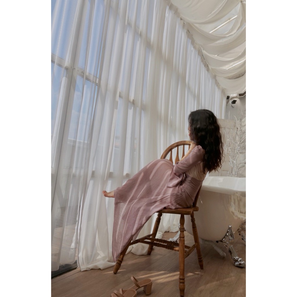 freeship-Đầm dự tiệc cổ vuông kiểu tay áo xẻ tà cho nữ(hàng order) | BigBuy360 - bigbuy360.vn