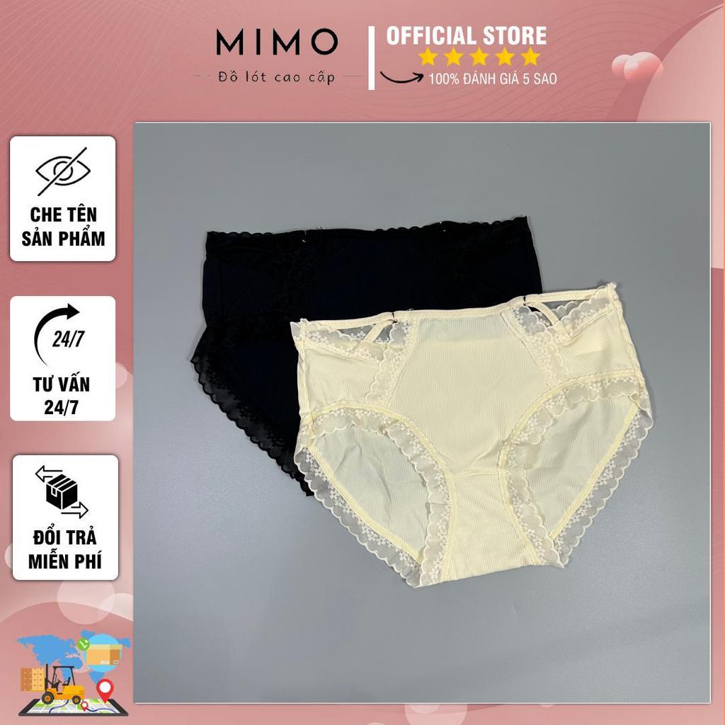Quần Lót Nữ Mimo Shop - Quần Lót Cao Cấp Thun Tăm Viền Ren Nhẹ Nhàng Tiểu Thư (Q77)