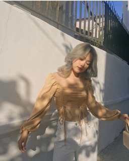 Áo croptop rút dây 2 bên