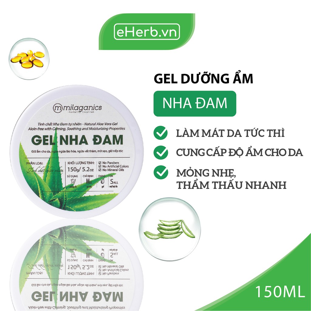 Gel Nha Đam Dưỡng Ẩm & Làm Mềm Da - Gel Lô Hội 98% Aloe Vera Gel MILAGANICS 300ml (Hũ) | BigBuy360 - bigbuy360.vn