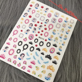 Sticker dán móng tay chủ đề công chúa đáng yêu
