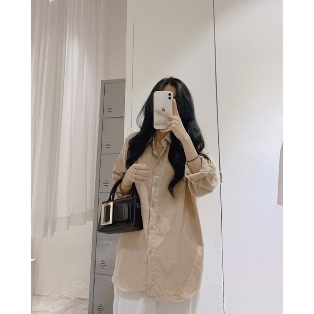 Áo Sơ Mi Trơn Dài Tay Nữ [FREESHIP] 🌸 Thun polo form rộng bánh bèo màu TRẮNG | HỒNG | ĐỎ cá tính Ulzzang 🌸 | BigBuy360 - bigbuy360.vn
