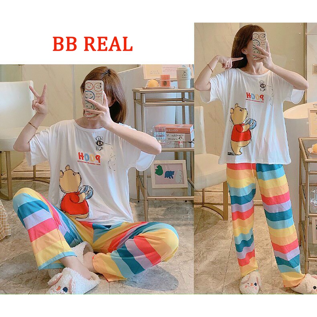 Đồ Bộ Mặc ở Nhà Bộ Đồ Ngủ Nữ Quần Dài Pijama Thun Lạnh Đẹp [CODE 37-40] Freesize Từ 45-60Kg - BB REAL | BigBuy360 - bigbuy360.vn