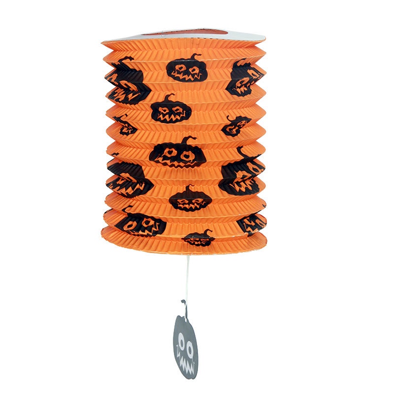 Lồng đèn giấy hình trụ có họa tiết halloween ,Trung thu - Lồng đèn giấy trang trí Trung thu Đèn Lồng Bí Ngô