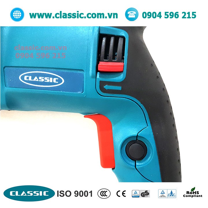 Máy khoan bê tông 3 chế độ Classic 800w khoan sắt, gỗ, tường, bê tông, đục