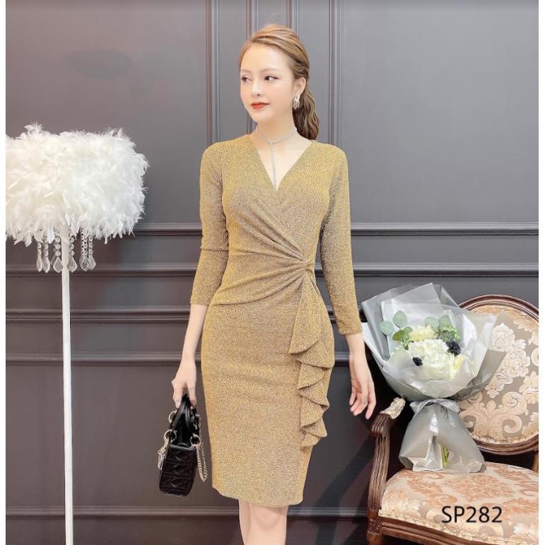 ADIOS Váy len xoắn eo body sang trọng, váy công sở, dự tiệc nữ tính SP282 | BigBuy360 - bigbuy360.vn