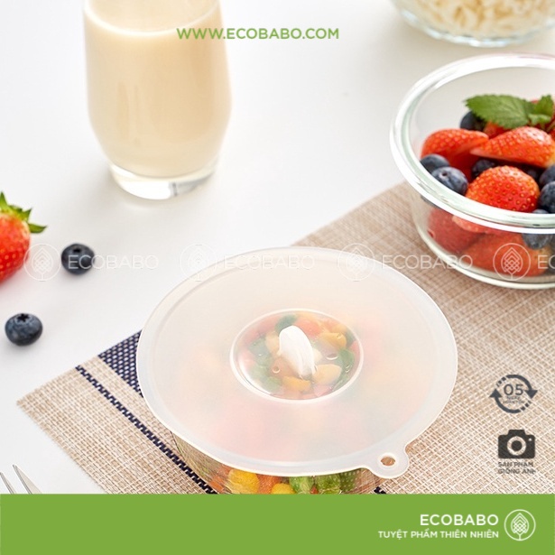 Nắp đậy thực phẩm chân không silicone tiện dụng lưu trữ thực phẩm xuất nhật - Ecobabo