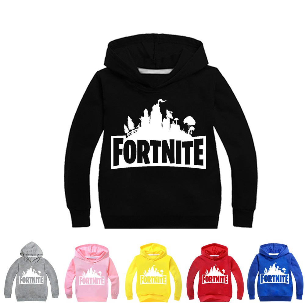Áo hoodie tay dài in chữ Fortnite phong cách năng động dành cho bé trai