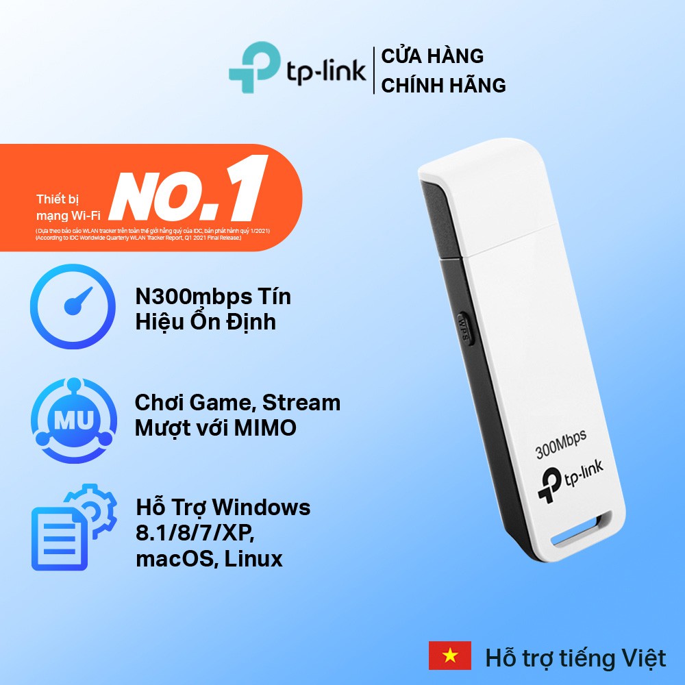 Bộ Chuyển Đổi USB Wifi TP-Link TL-WN821N Chuẩn N 300Mbps