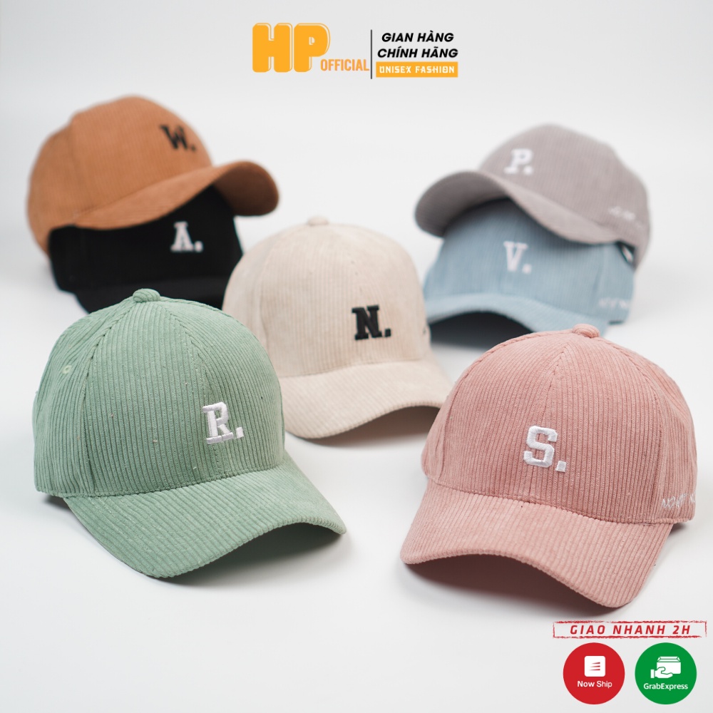 Mũ Lưỡi Trai ❤️ Nón Kết Thêu Hình Nhiều Chữ Chất Nhung Tăm Cao Cấp Form Unisex Nam Nữ N50 - Happy Style