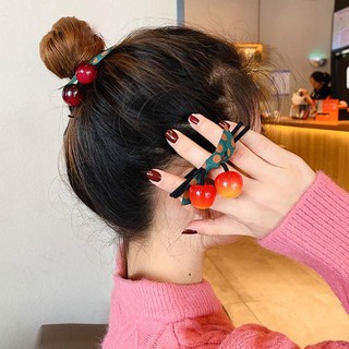 Dây Buộc Tóc Hàn Quốc Pink Empress Thắt Nơ Trang Trí Hình Quả Cherry Dễ Thương Phụ Kiện Tóc Nữ PK21