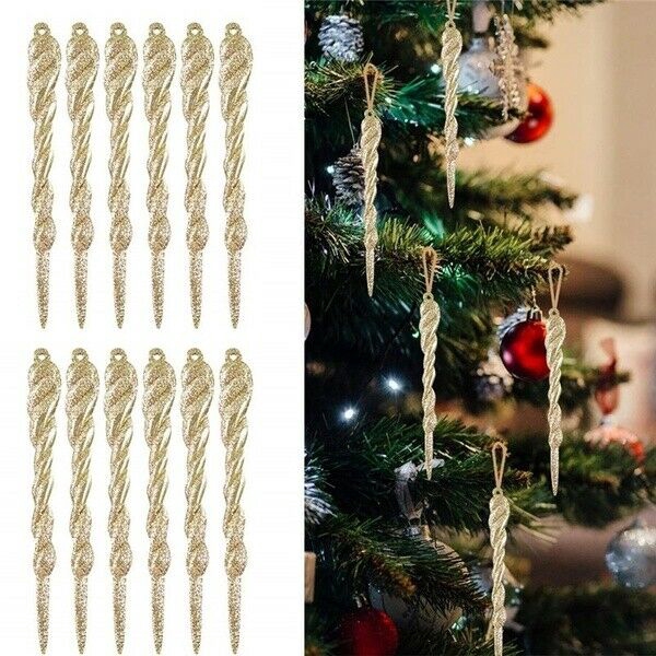 Set 12 Cây Thông Giả Bằng Nhựa Treo Trang Trí Cây Thông Noel