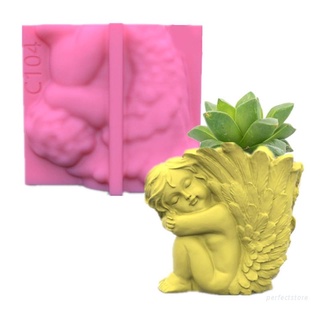Khuôn Silicone Làm Chậu Hoa/Nến/Xà Phòng Hình Thiên Thần