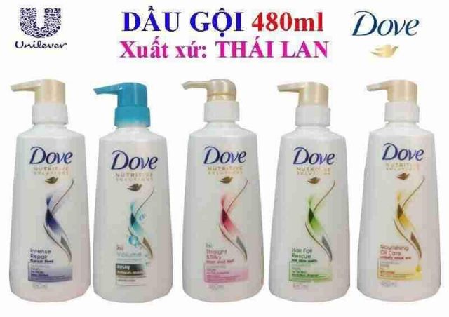 Combo dầu gội &xã dove gôi 480ml-xã 460ml thái lan