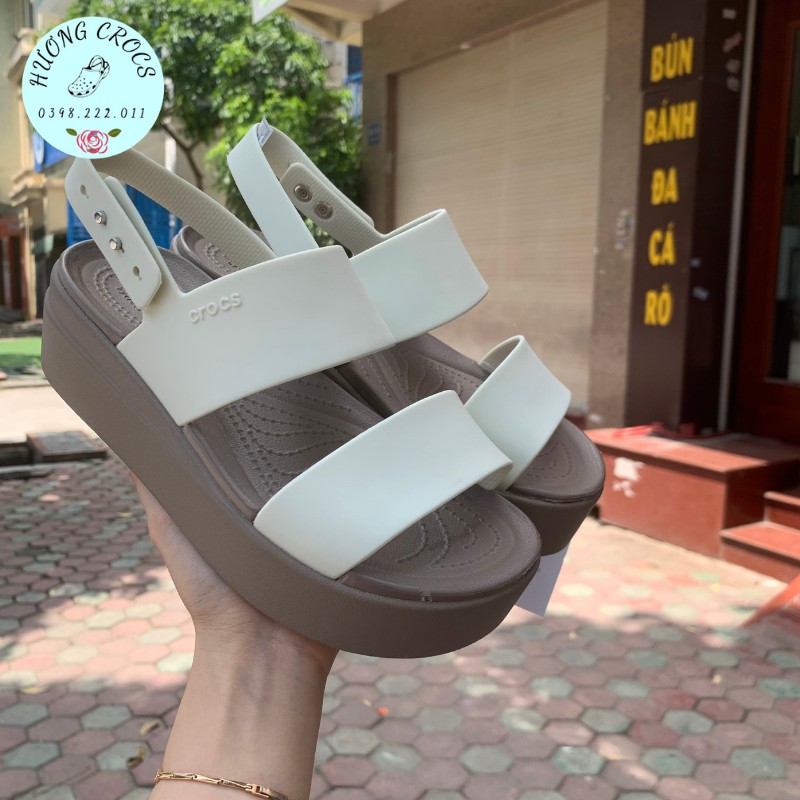 Sandal Cross Brooklyn đế cao 5cm (màu trắng)