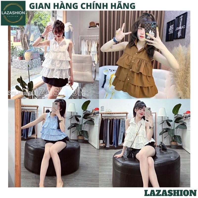 Áo sơ mi nhiều tầng kiểu dáng hàn quốc ulzzang tiểu thư bánh bèo dễ thương, áo kiểu nữ - LAZASHION