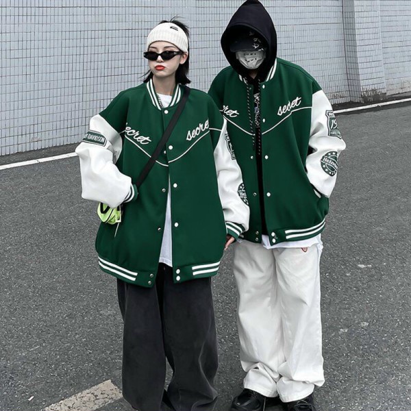 Áo khoác bomber Reset 2 màu xanh đen tay bồng kiểu dáng Unisex
