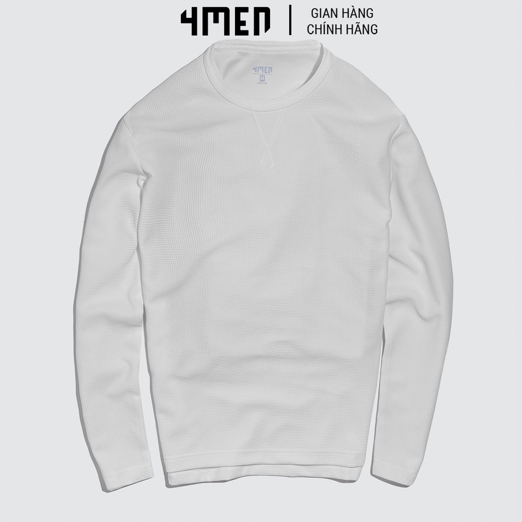 Áo thun dài tay nam trơn 4MEN AT061 cổ tròn, form sweater suông, xẻ lai trẻ trung, vải len cotton đẹp cao cấp, dày dặn | BigBuy360 - bigbuy360.vn