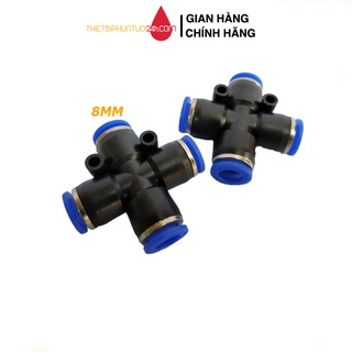 Cút nối nhanh chữ thập dành cho ống 8mm , ống 8ly dùng trong phun sương, hệ thống tưới, khí nén