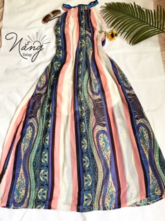 Đầm maxi dáng suông voan lụa