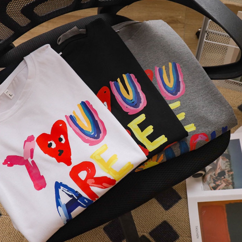 Mới Áo Thun Nữ Ngắn Tay In Chữ Phong Cách Hàn Quốc