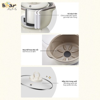 Nồi nấu chậm Bear Sube002 1,6l bản quốc tế bảo hành 18 tháng