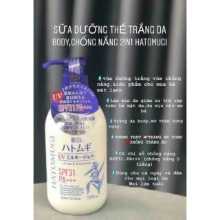 Sữa dưỡng thể chống nắng