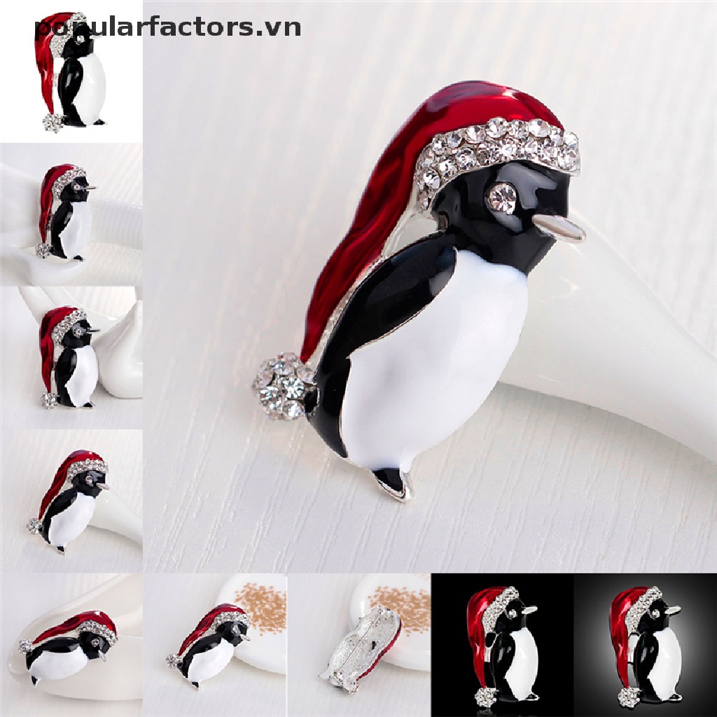 1 Huy Hiệu Cài Áo Hình Chim Cánh Cụt Giáng Sinh Đáng Yêu