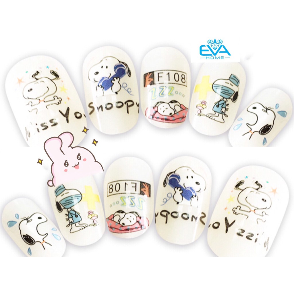 Miếng Dán Móng Tay 3D Nail Sticker Hoạt Hình Chú Chó Snoopy F108