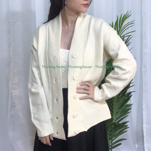 Áo khoác cardigan len nữ cổ tim V phối cùng váy dạ dệt kim phong cách ulzzang Hàn quốc MSP501 | WebRaoVat - webraovat.net.vn