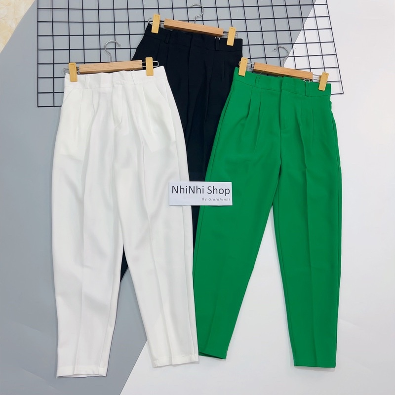 Quần tây công sở form đẹp, Quần vải dáng baggy cạp cao QS781 - NhiNhi Shop