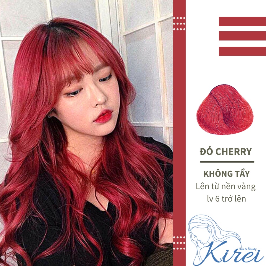 Thuốc Nhuộm Tóc Màu ĐỎ CHERRY Không Cần Tẩy | Kirei Hair, Kireihairs, KIREIHAIR