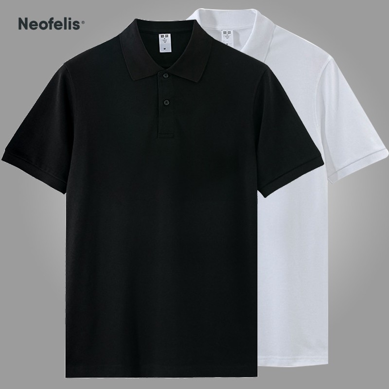 Áo phông nam có cổ công sở đẹp tay ngắn -  Áo thun polo Black basic chính hãng Neofelis