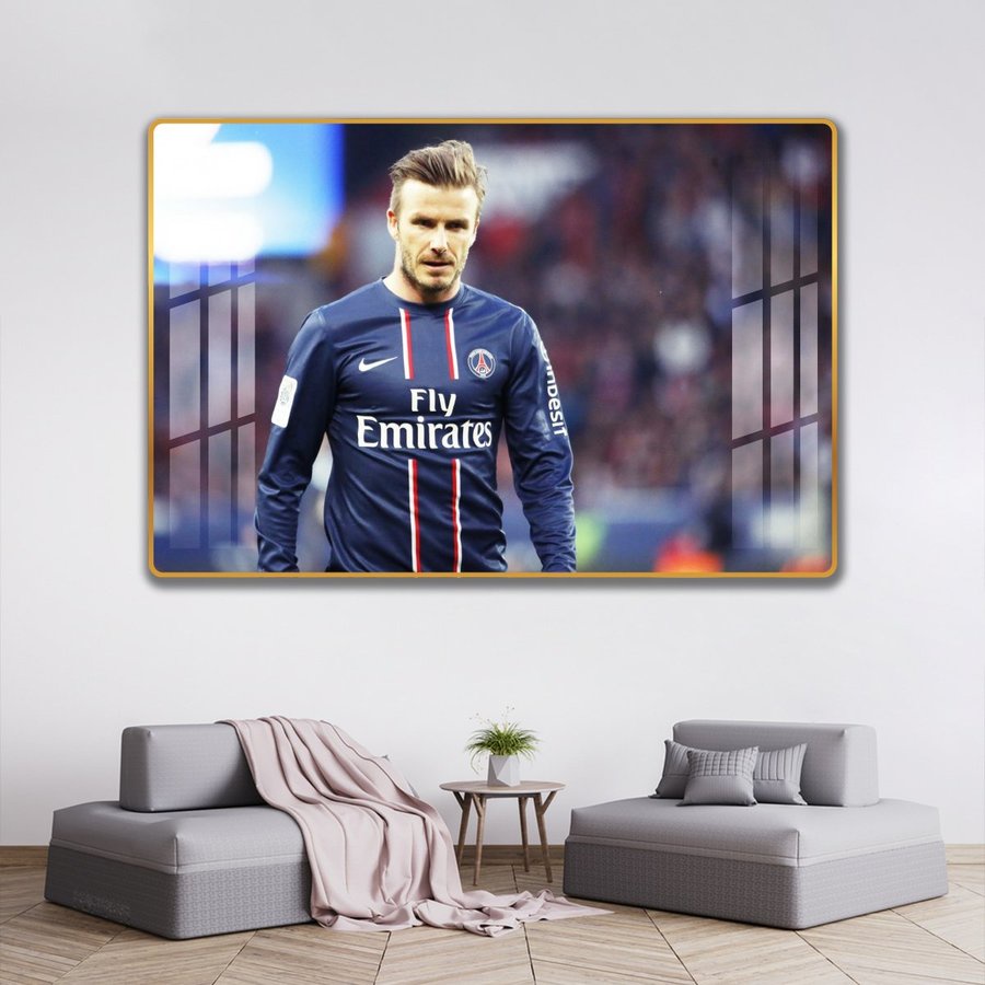 Tranh treo tường Lala cầu thủ bóng đá nổi tiếng Ronaldo, Messi, David Beckham, chất liệu tráng gương bền màu tới 10 năm
