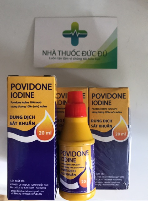 Povidone iodine dung dịch sát khuẩn 20ml Nhà thuốc Đức Đủ (mẫu vỏ thay đổi từng lô)