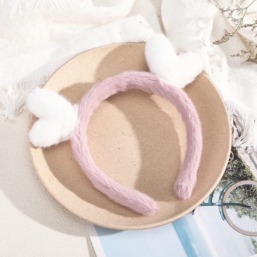 Cài tóc phối lông nhung mềm phong cách Hàn Quốc ngọt ngào đa năng cho nữ