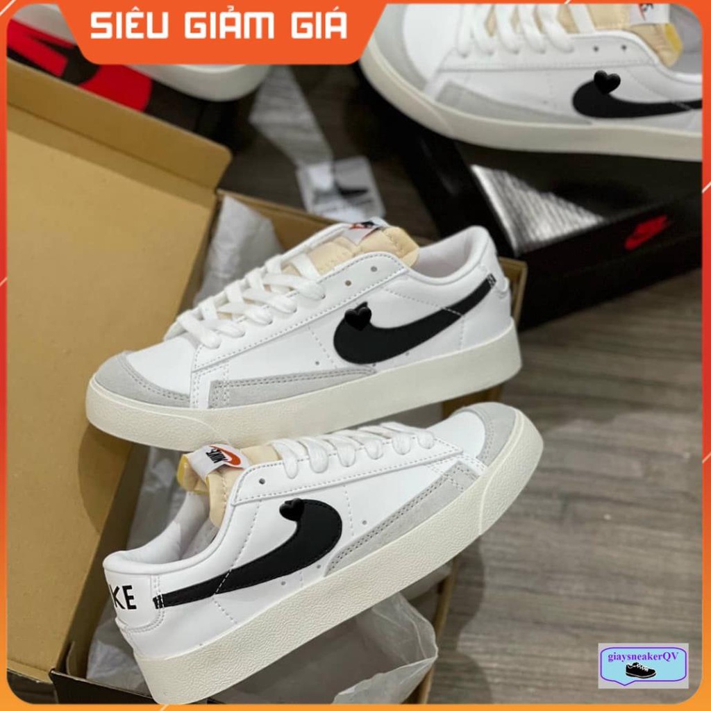 Giày Blazer Low '77 cổ thấp màu trắng vạch đen cực đẹp, giày thể thao nam nữ mẫu mới siêu hot hit