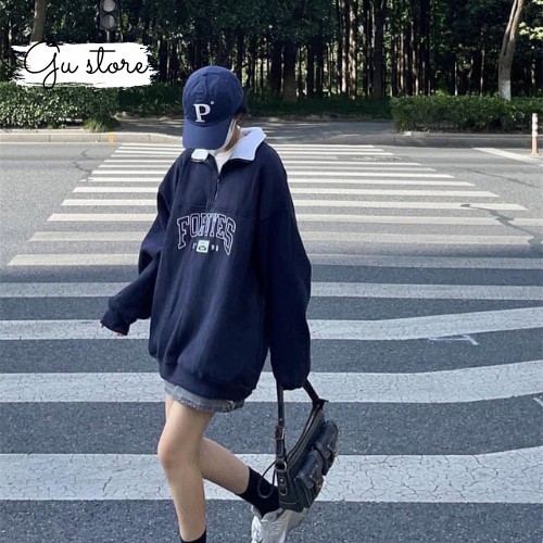Áo Sweater Form Rộng Unisex Tay Bồng Nam Nữ Mặc Được Chất Nỉ Cotton Dày Đẹp Không Bai Gu Store mã681