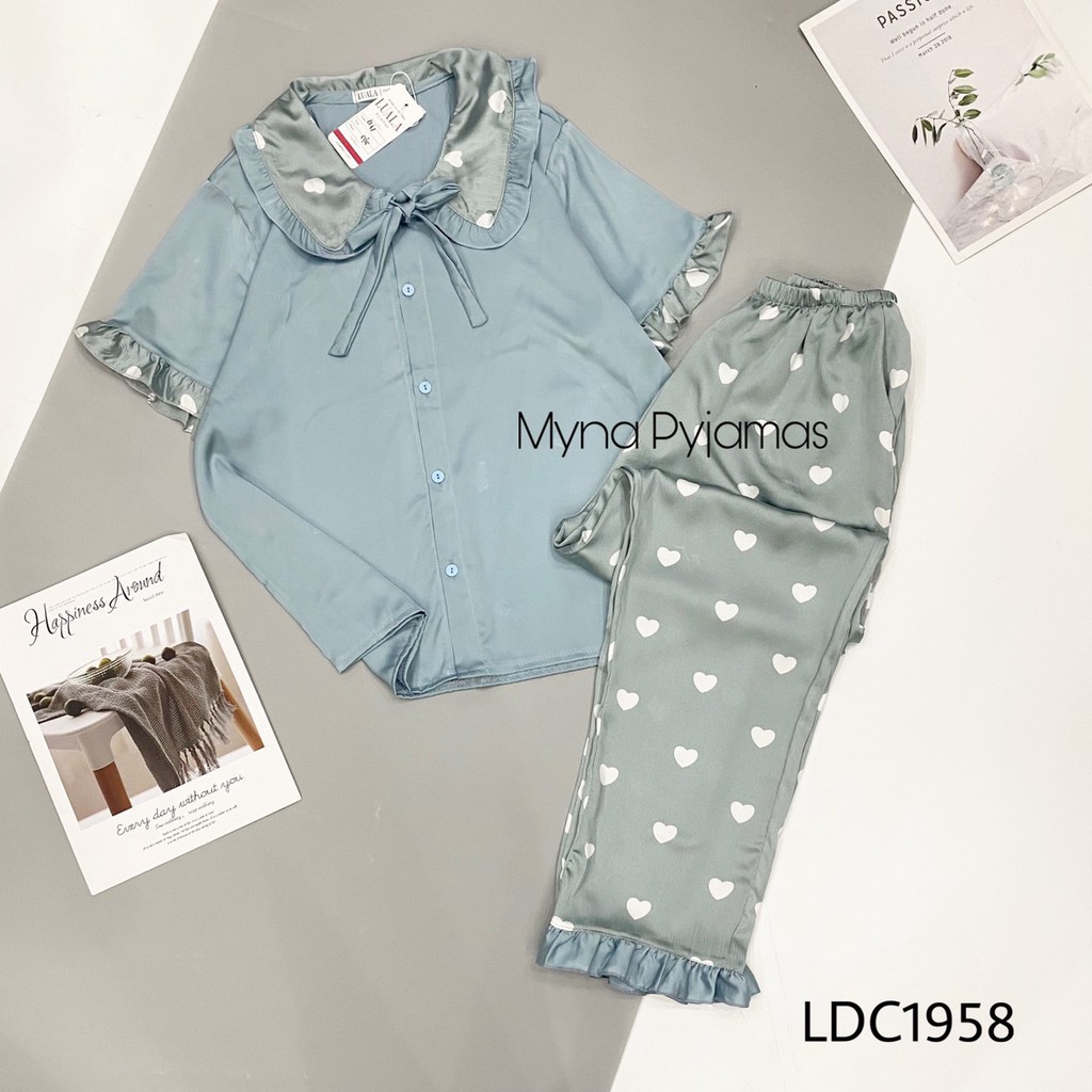 Bộ Mặc Nhà, Pijama Lụa Cao Cấp Áo Cộc Quần Dài, hàng có size, quần có túi | BigBuy360 - bigbuy360.vn