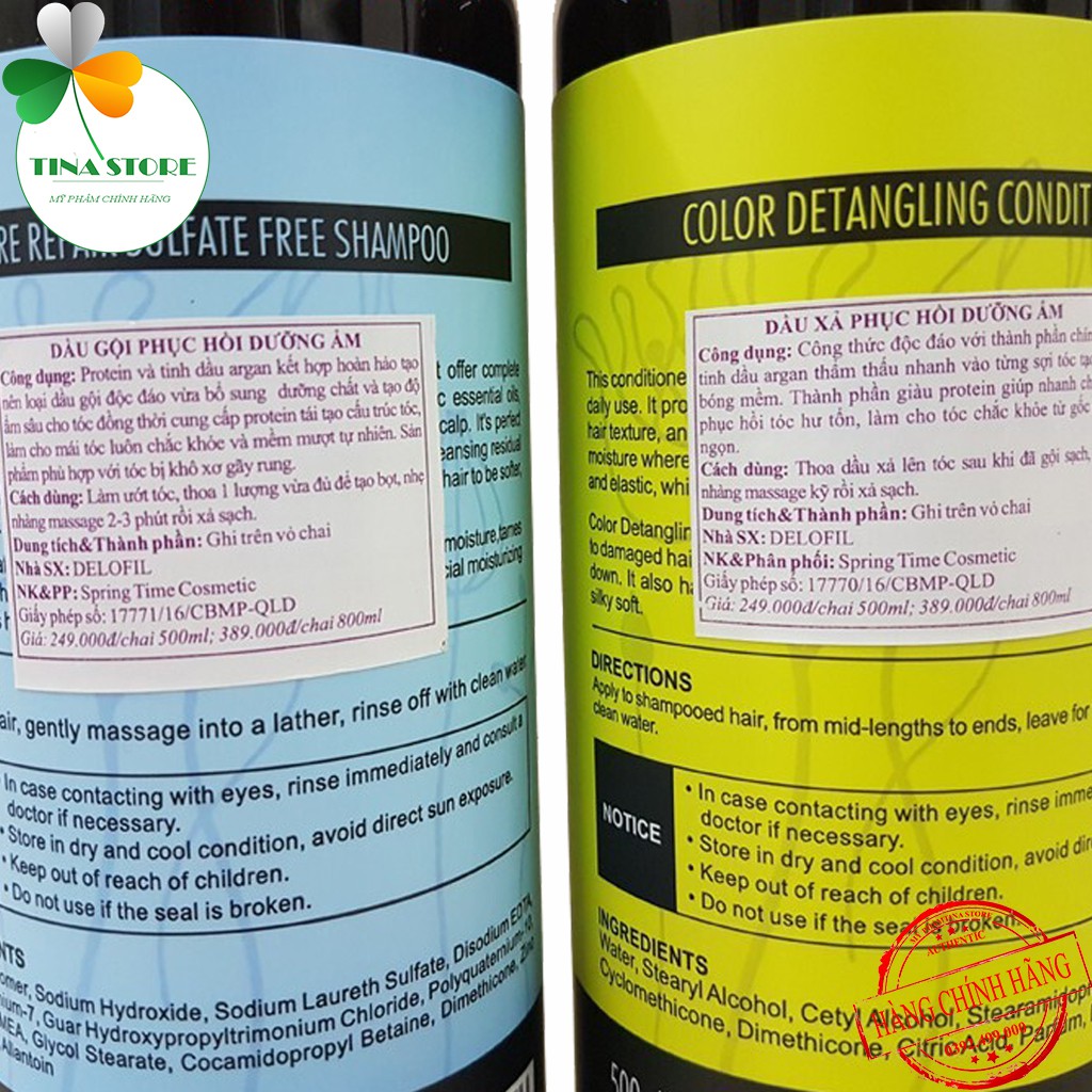 Miễn Ship🔥Cặp Dầu Gội Xả DELOFIL |Dưỡng Ẩm, Mềm Mượt Phục Hồi Tóc Khô Xơ, Hư Tổn | Hàng Chính Hãng | BigBuy360 - bigbuy360.vn