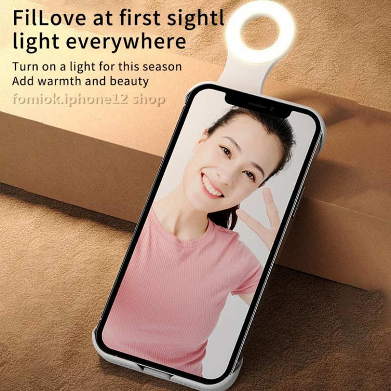 Ốp Điện Thoại Phát Sáng Có Vòng Nhẫn Hỗ Trợ Chụp Ảnh Selfie Cho Iphone 12 11 Pro Max 12pro X Xs Max