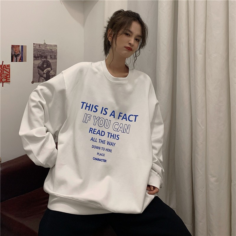 Áo Sweater THIS IS A FACT phong cách Ulzzang Hàn Quốc tay dài họa tiết in hình phong cách cá tính CoolZ CZ506 | WebRaoVat - webraovat.net.vn